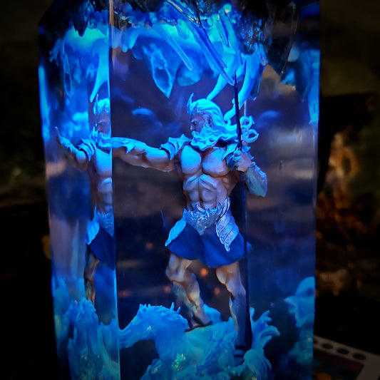 Athens Poseidon Resin Lamp - handmade resin lamp