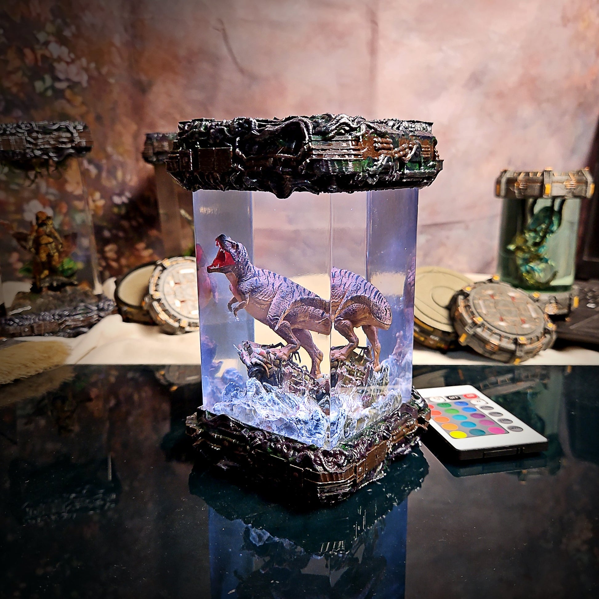 T-Rex Resin Lamp - handmade resin lamp
