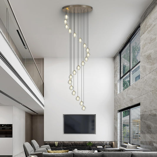 Pearl Ball 14-Light High Ceiling Chandelier