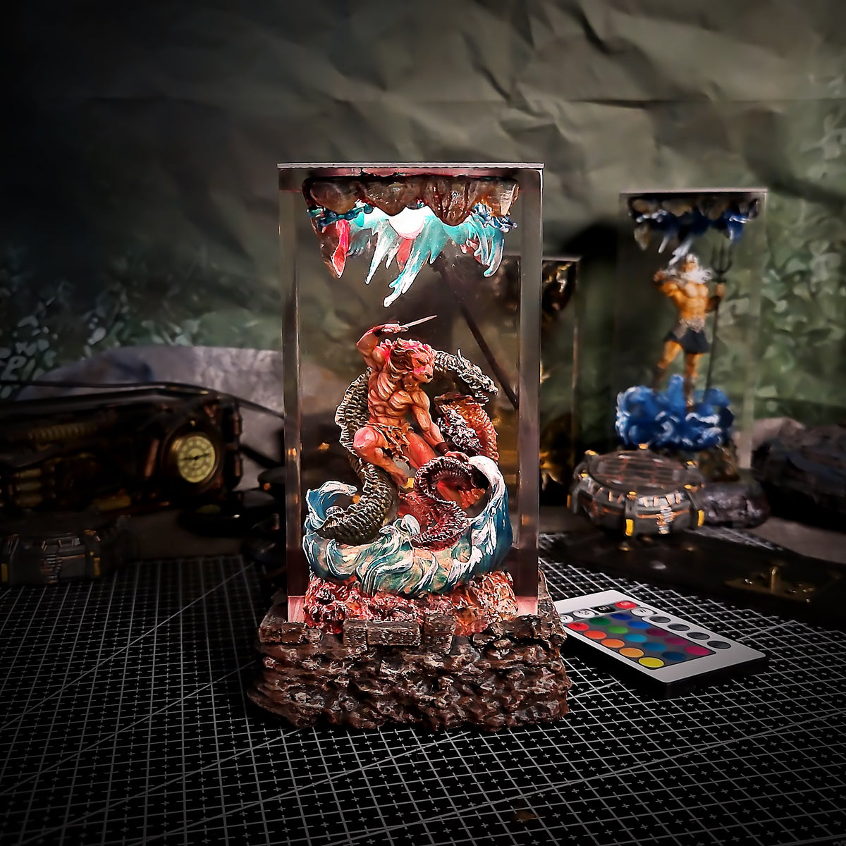 Athens Hercules Resin Lamp - handmade resin lamp