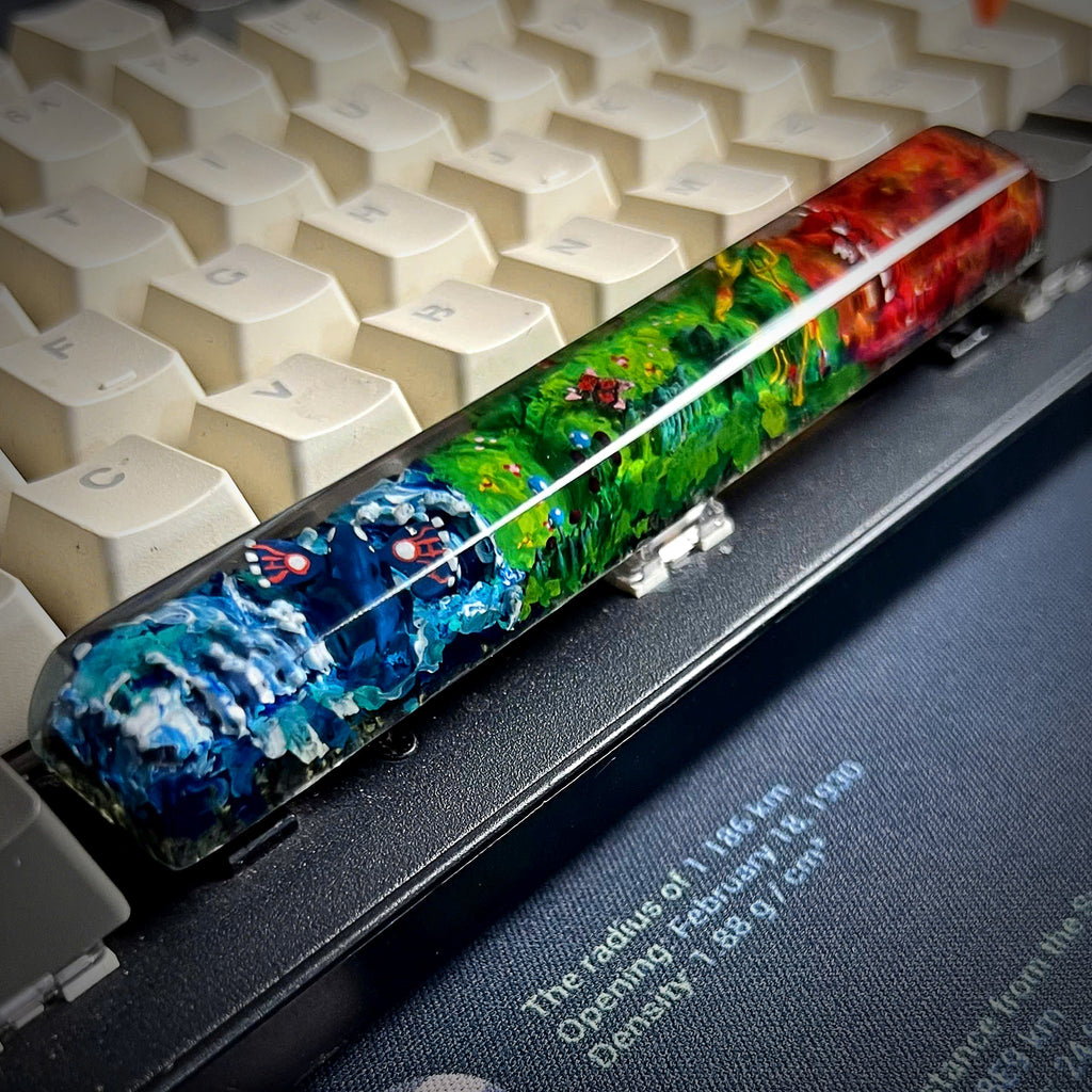 Rayquaza Space Keycap - handmade resin spacebar keycap