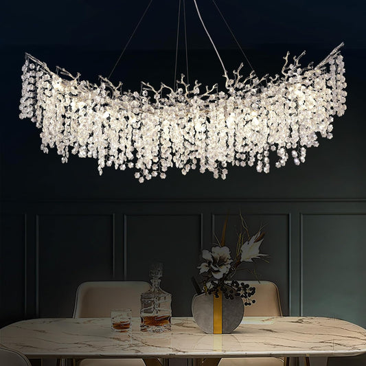 Snow Tree Branch Crystal Chandelier for All Rooms 30" 40" 55"