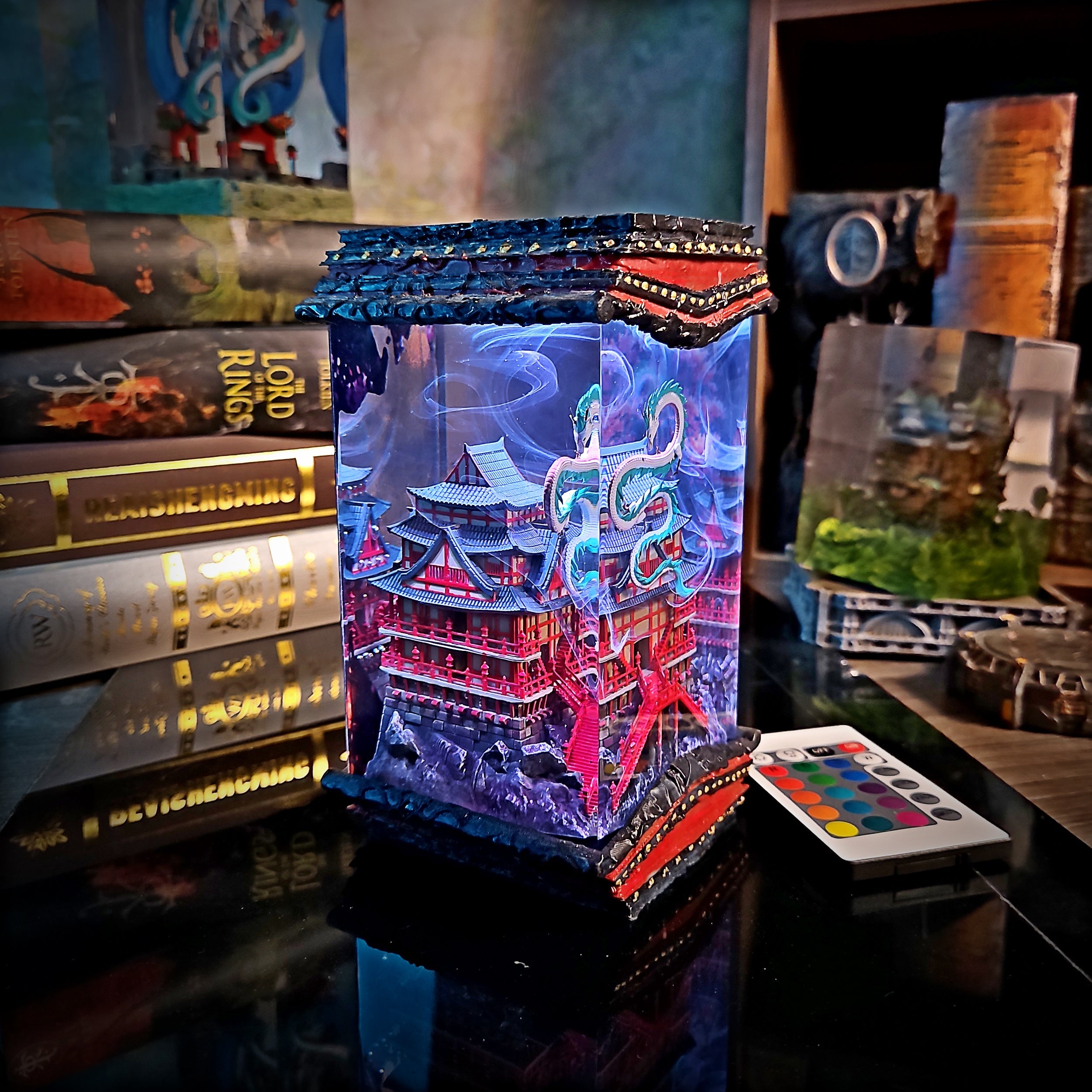 Haku's Castle Resin Lamp - handmade resin lamp