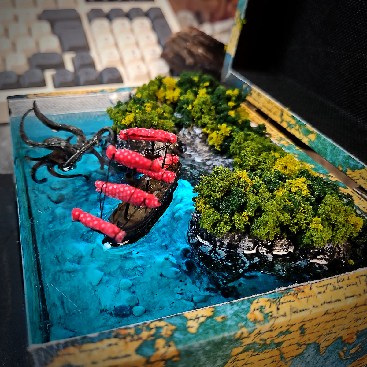 Kraken Light Box - handmade resin light box