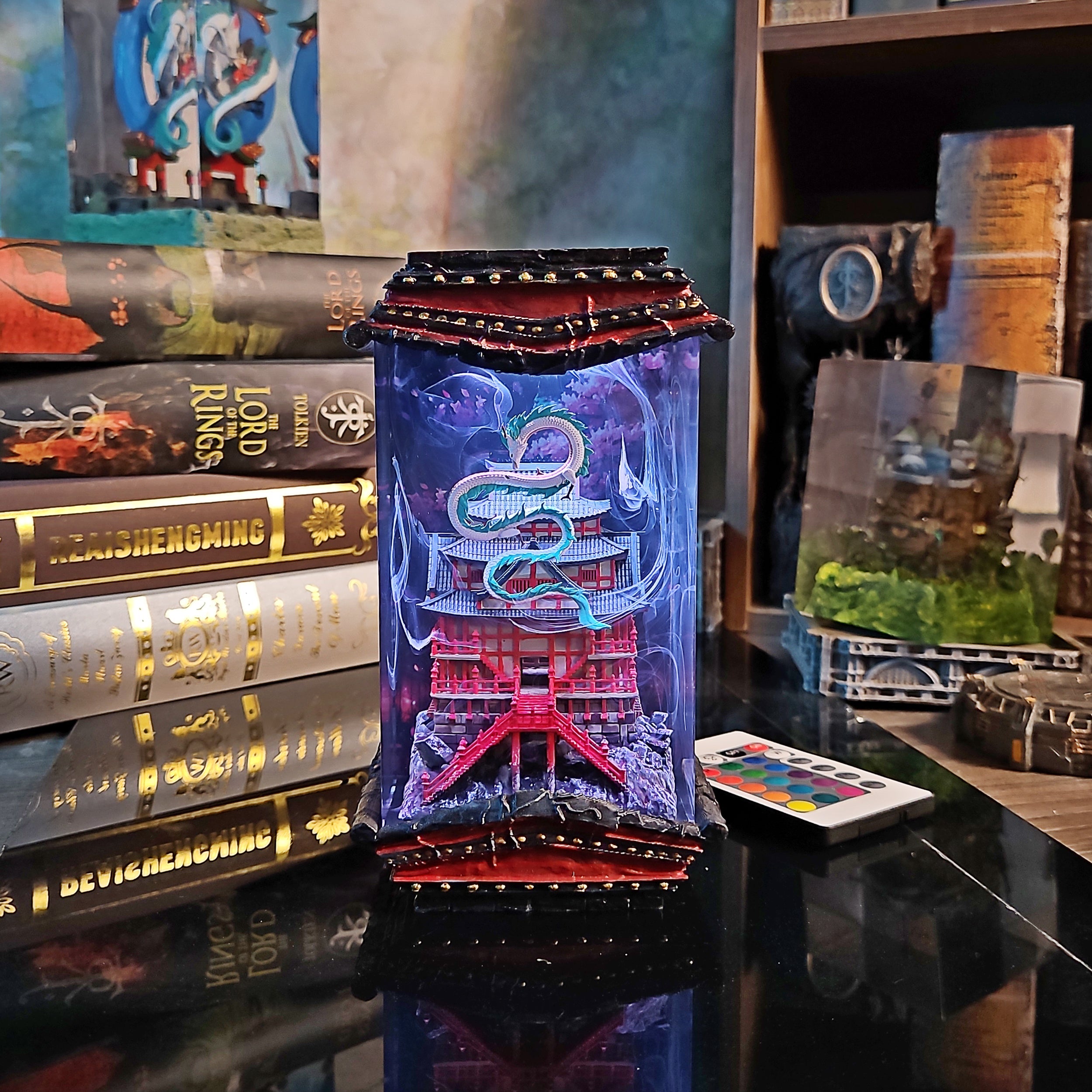 Haku's Castle Resin Lamp - handmade resin lamp