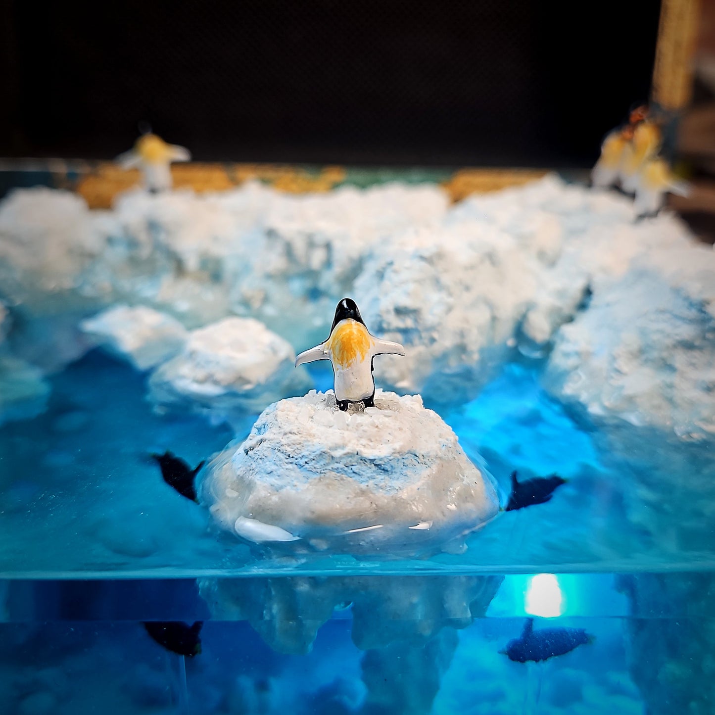 Penguin Iceberg Light Box - handmade resin light box