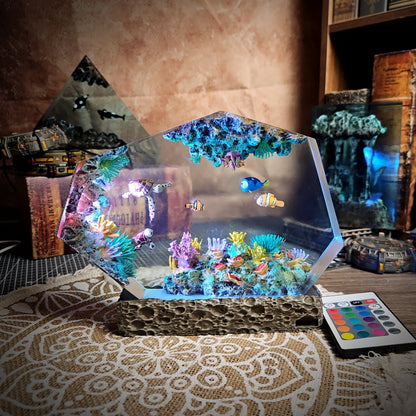 Nemo Hexagon Resin Lamp - handmade resin lamp