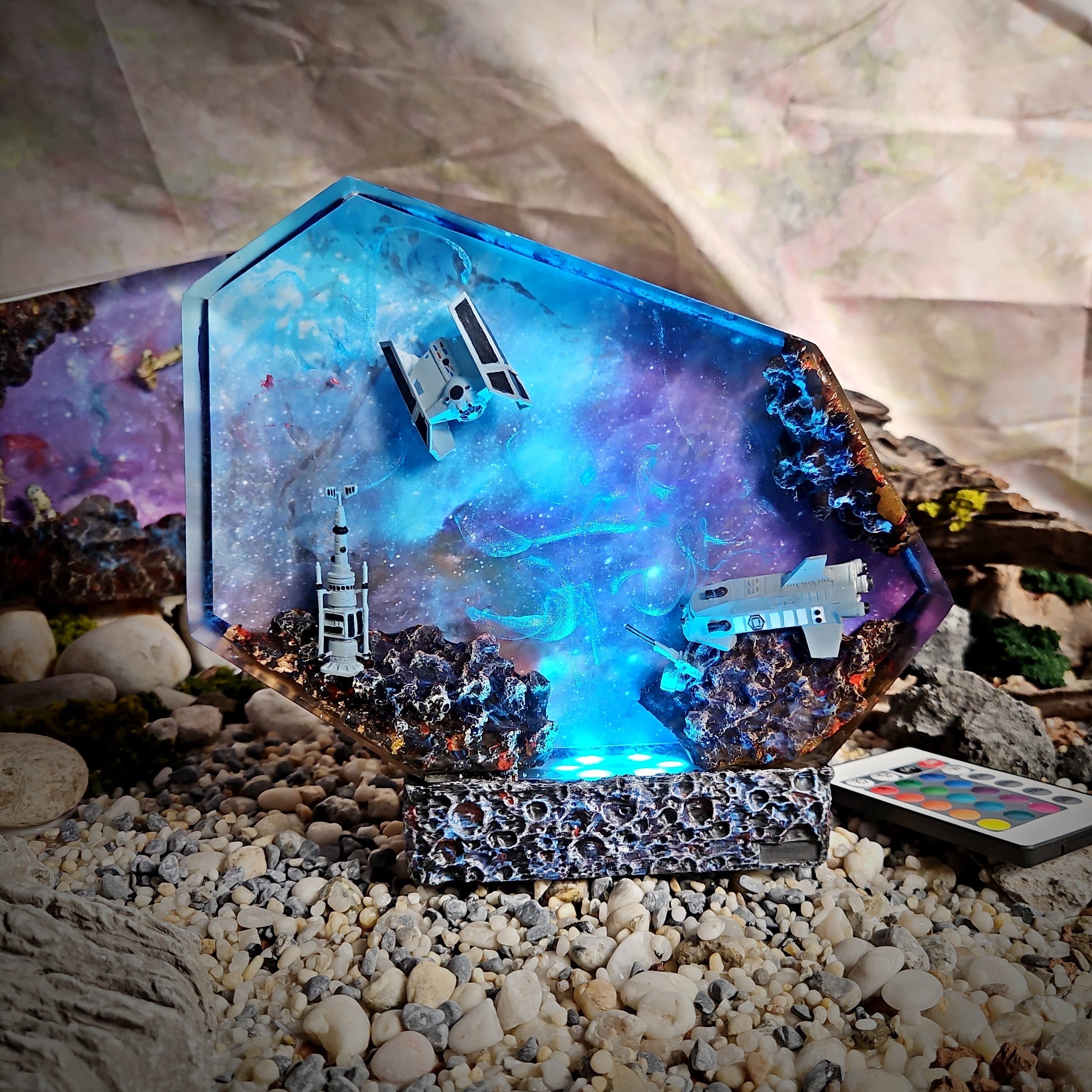 Galaxy Star Wars 1 Resin Lamp - handmade resin lamp