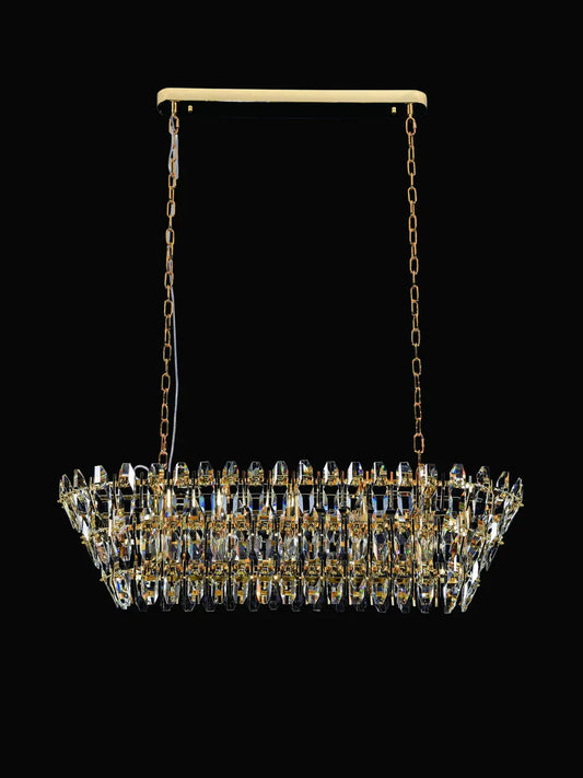 Sol Rectangular Odeon Crystal Chandelier