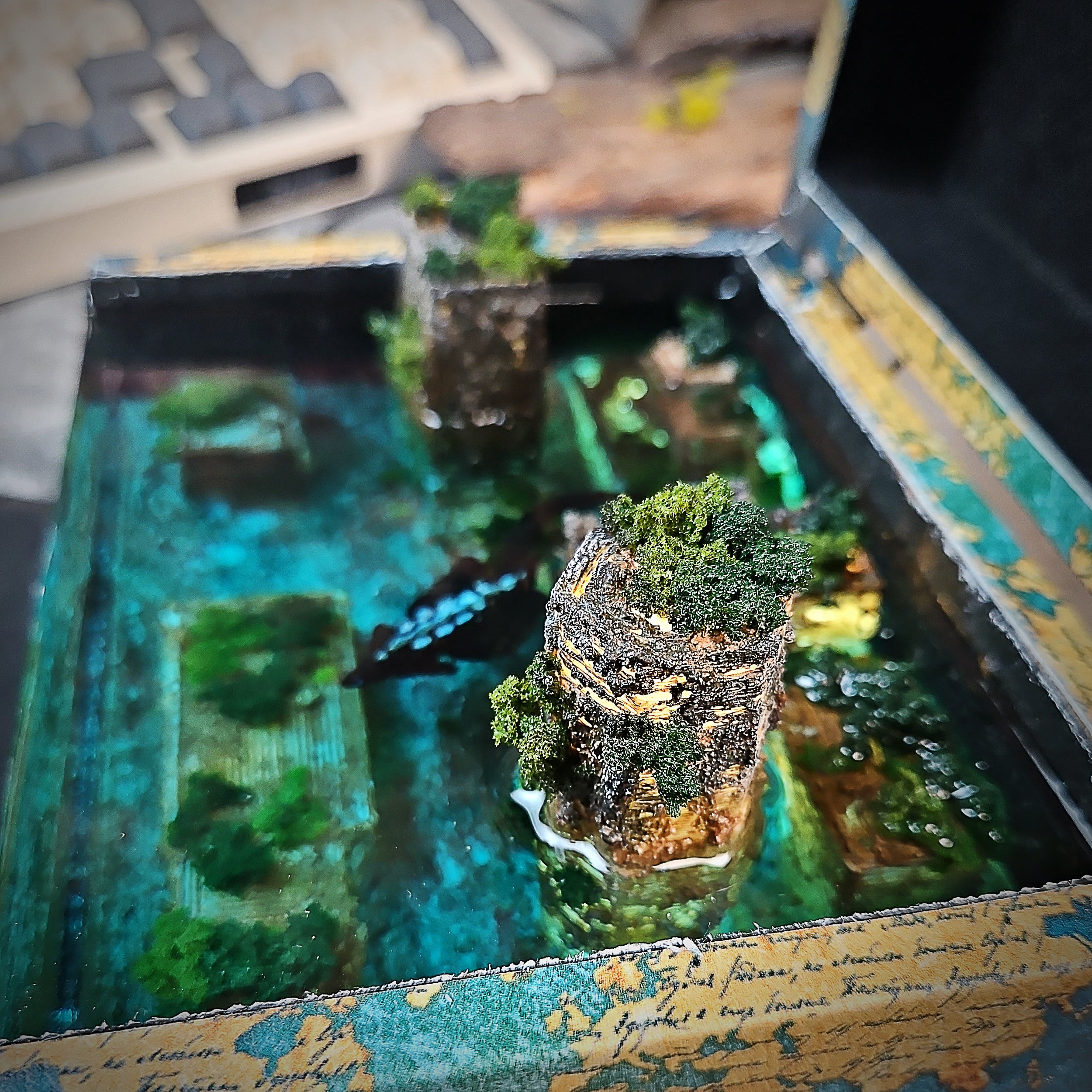 The Lost City Light Box - handmade resin light box
