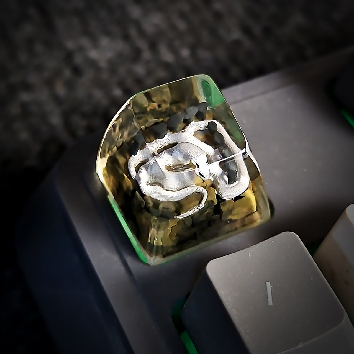 Snake Keycap - handmade resin keycap