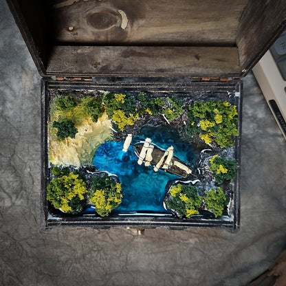 Pirate Cove Light Box - handmade resin light box