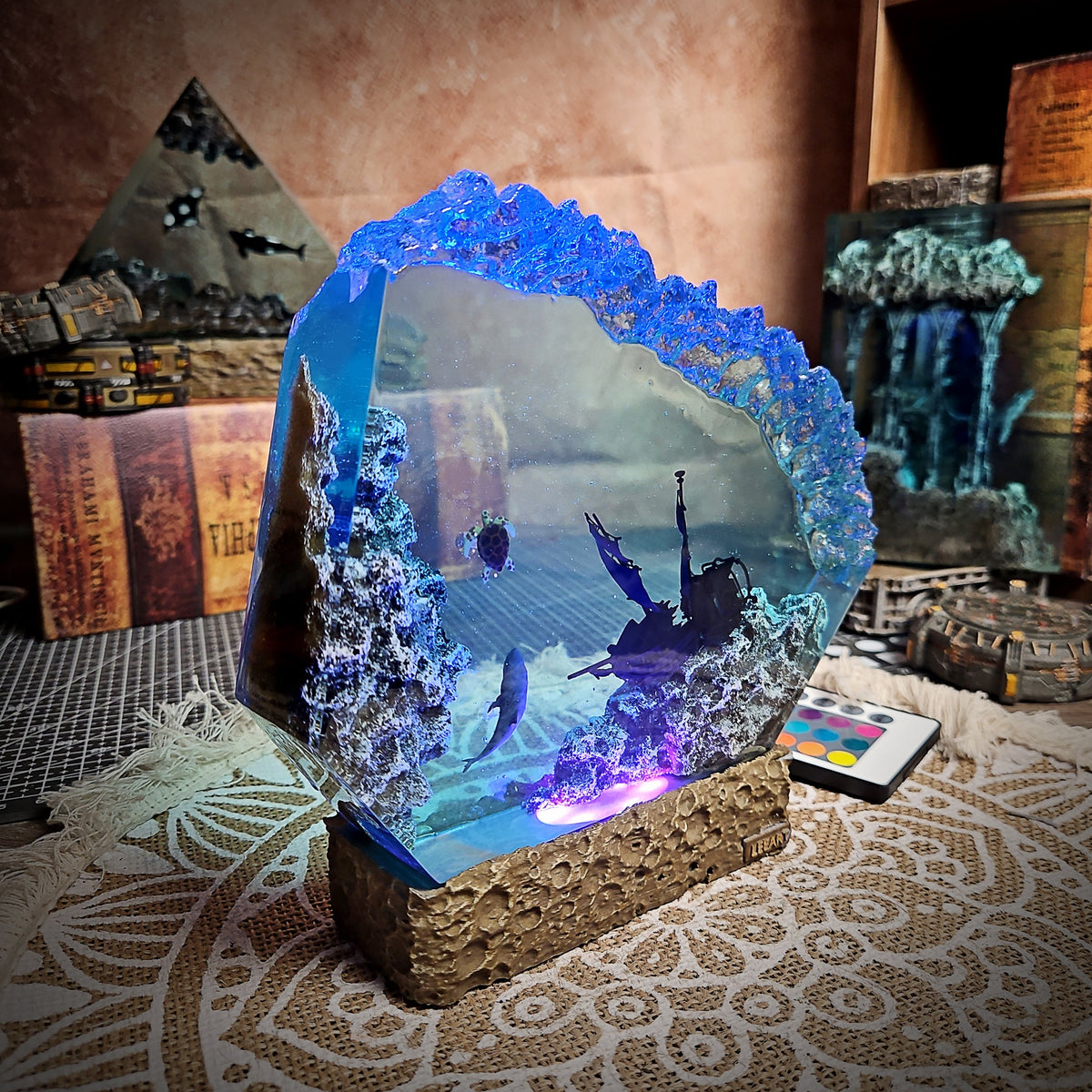 Ocean Shipwreck Resin Lamp - handmade resin lamp