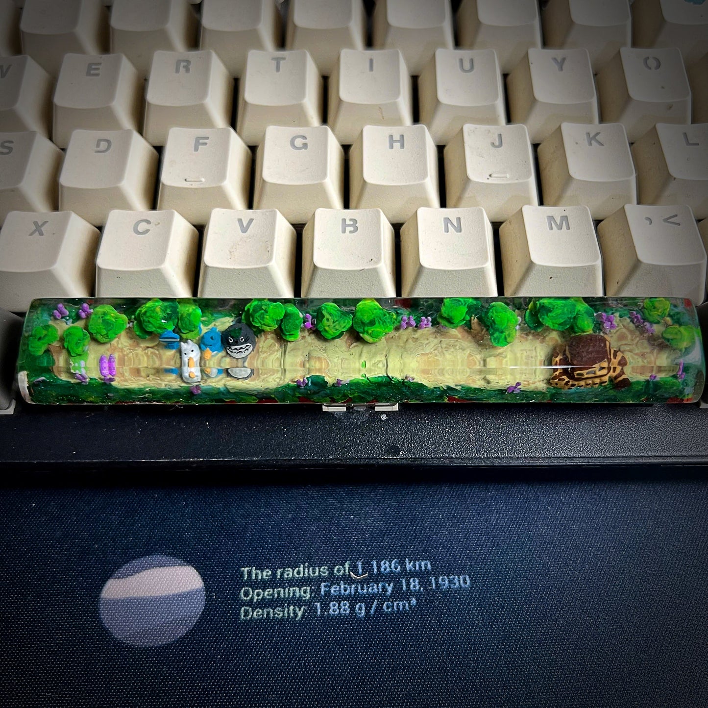 Totoro Space Keycap - handmade resin spacebar keycap