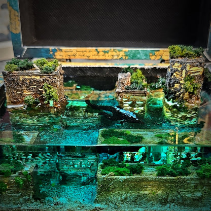 The Lost City Light Box - handmade resin light box