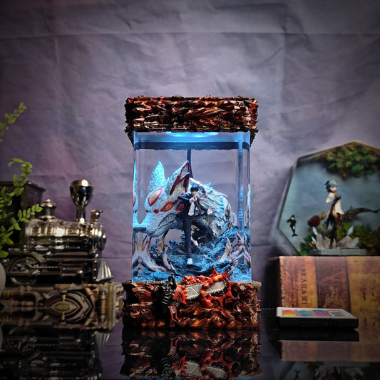 Aki Fox Devil - Chainsaw Man Resin Lamp - handmade resin lamp