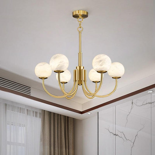 Modern Alabaster Round Art Chandelier