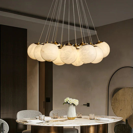 Alabaster Global Ceiling Chandelier