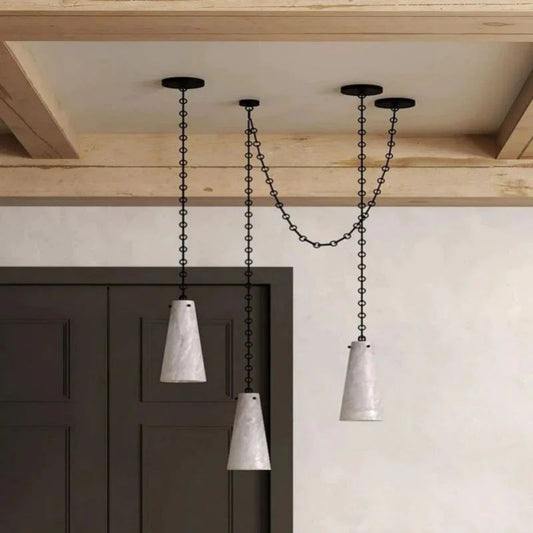 Alabaster Modern 3-Light Marble Chandelier