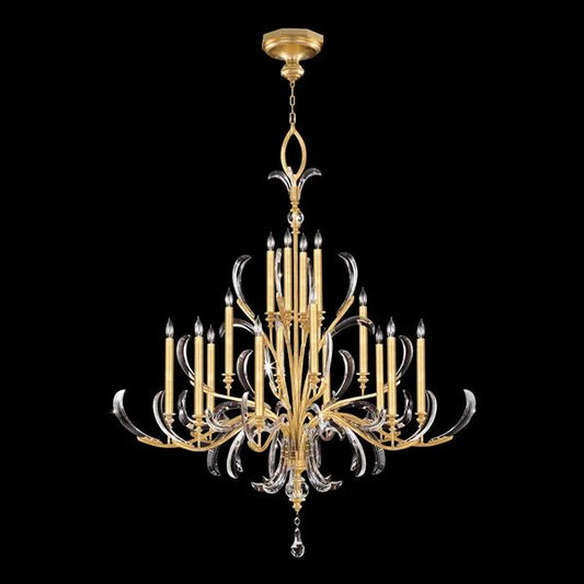 Alice Candle Round 3-Tier Chandelier 58"