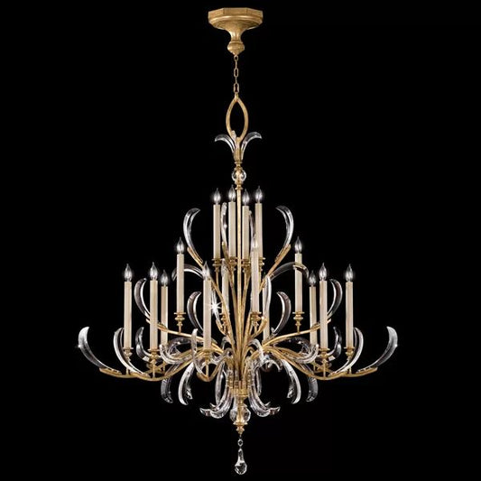 Alice Candle Arcs  2-Tier Chandelier 57"