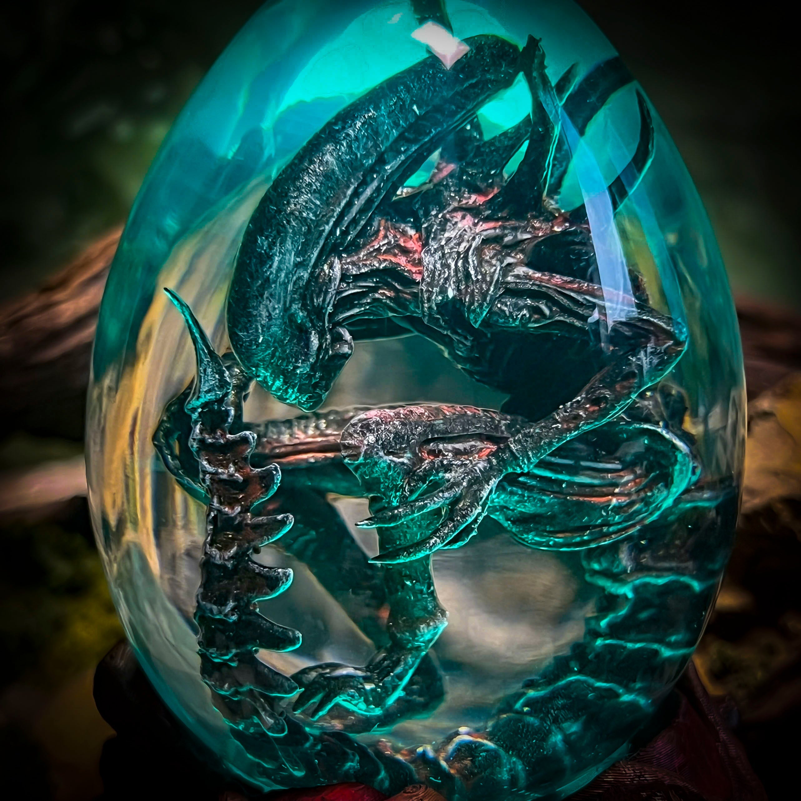 Alien Egg Lamp - handmade resin lamp