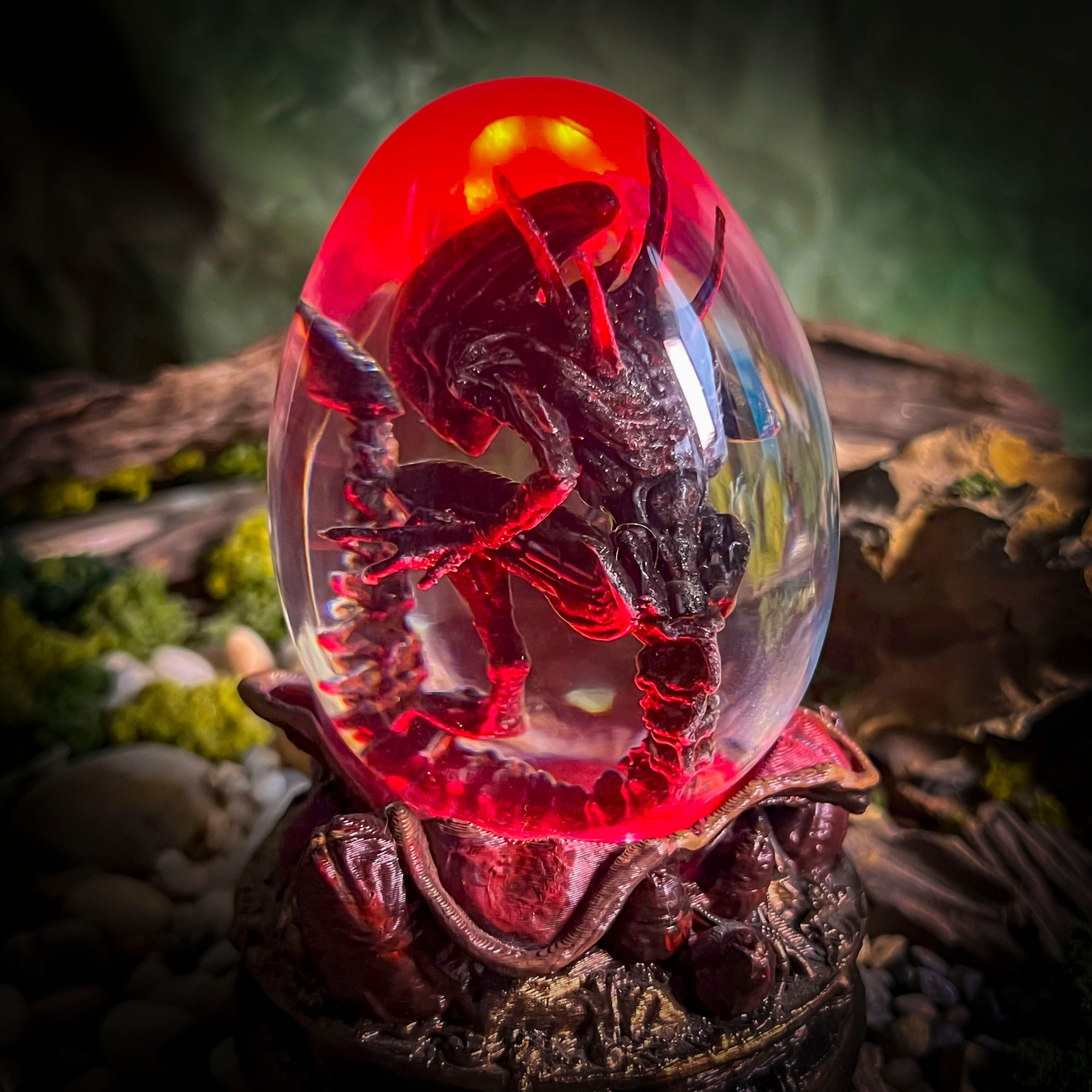 Alien Egg Lamp - handmade resin lamp