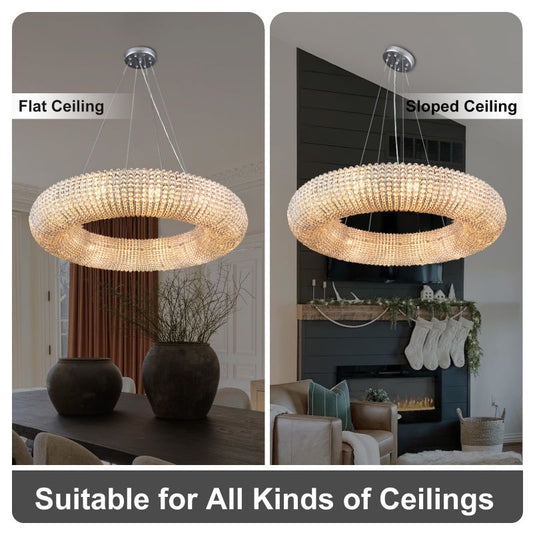 Alison Series Crystal Round LED Chandelier