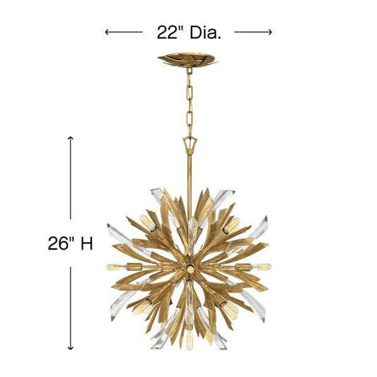 Bergamots 13 Lights Chandelier 22"D