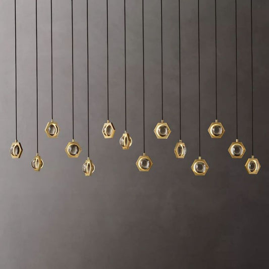 Braelynn Crystal Ball Linear Chandelier 72"W