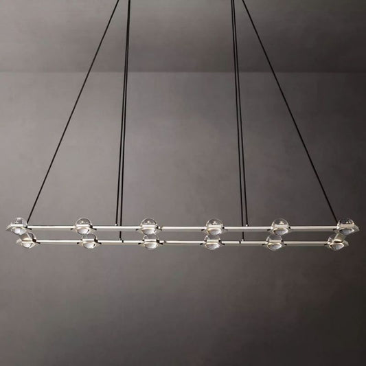 Braelynn Crystal Ball Rectangular Chandelier 72"