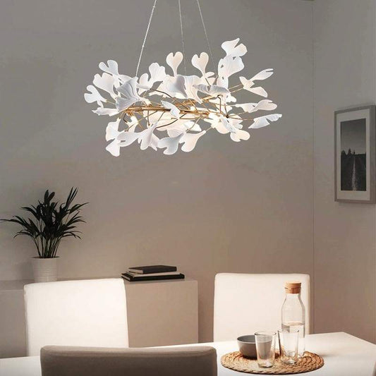 Ceramic Ginkgo Curved  Chandelier