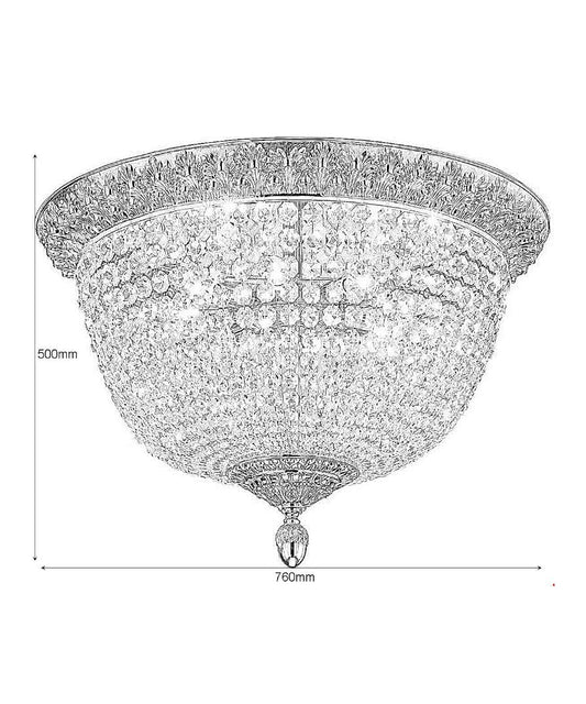 Classical Balmoral Flush Crystal Glass Chandelier