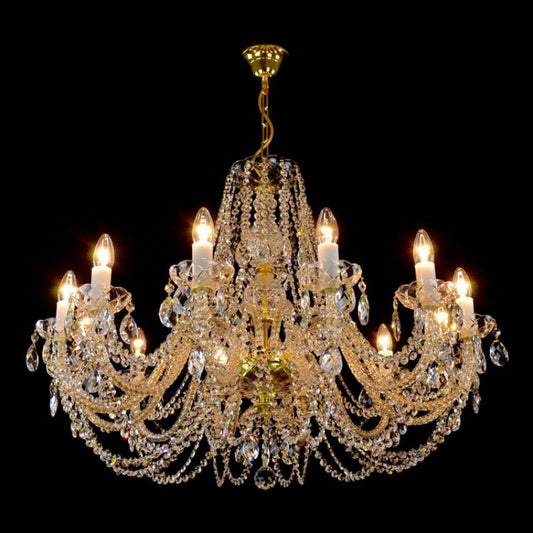 Classical Brillante 12 Light Crystal Glass Chandelier