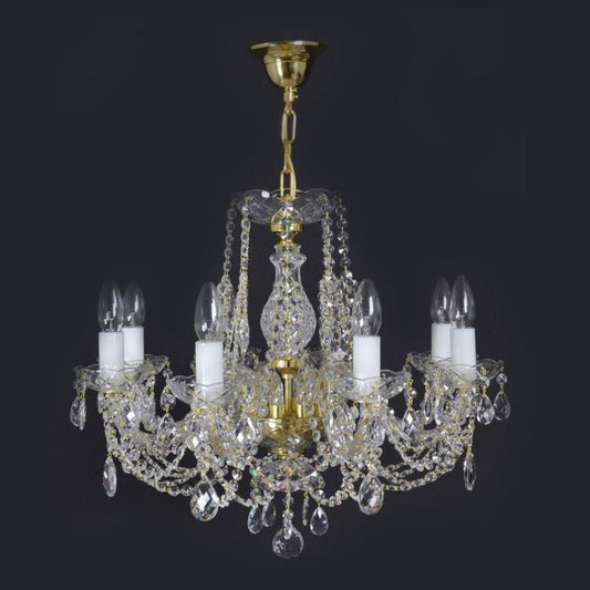 Classical Brillante 8 Light Crystal Glass Chandelier