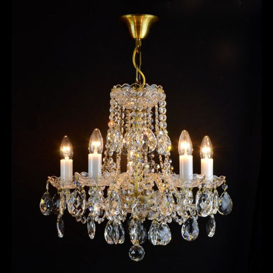 Classical Corona 5 Light Crystal Glass Chandelier