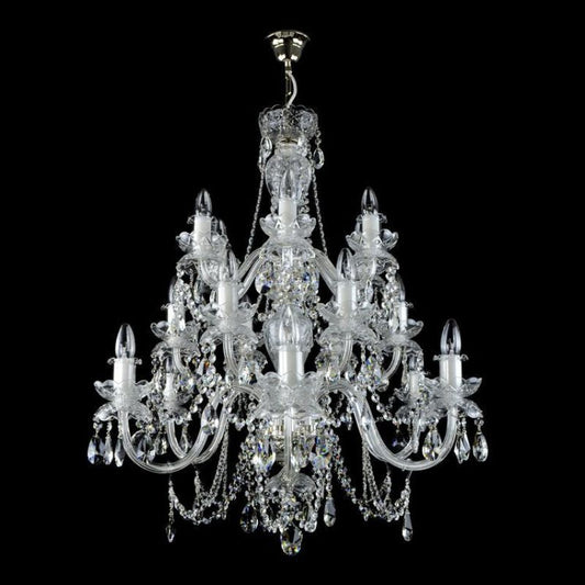 Classical De Luxe 18 Light Crystal Glass Chandelier