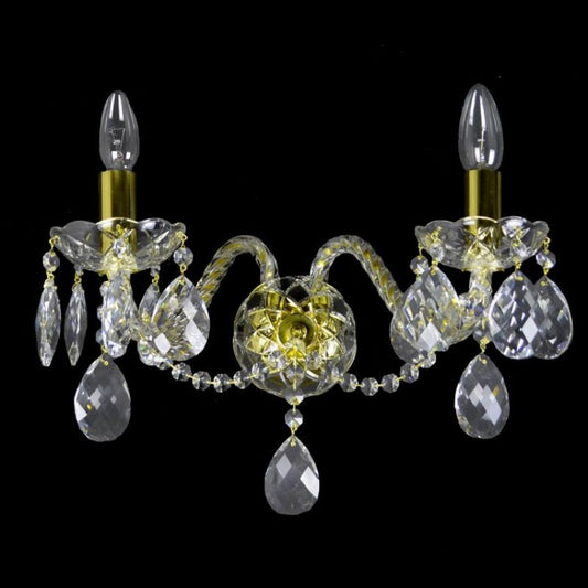 Classical Maniera 2 Light Crystal Glass Wall Light