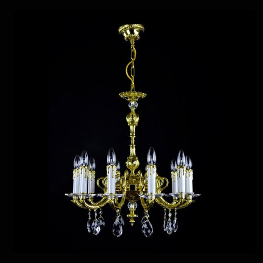 Classical Vera 10 Light Brass Crystal Chandelier