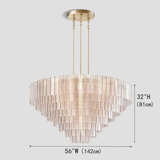 Sina Round Glass Tile Chandelier