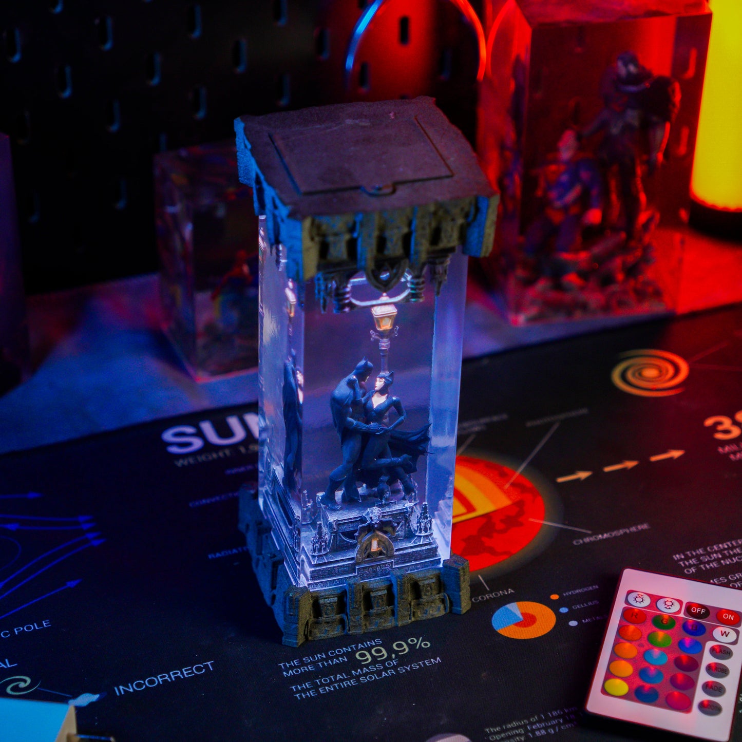 BATMAN & CATWOMAN RESIN LAMP - handmade resin lamp