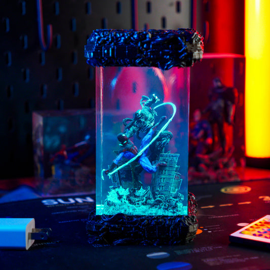 SPIDERMAN VS VENOM RESIN LAMP - handmade resin lamp