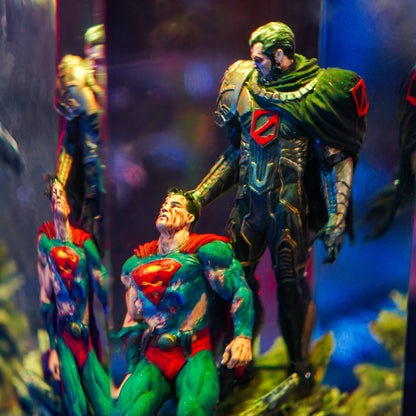SUPERMAN VS ZOD RESIN LAMP - handmade resin lamp