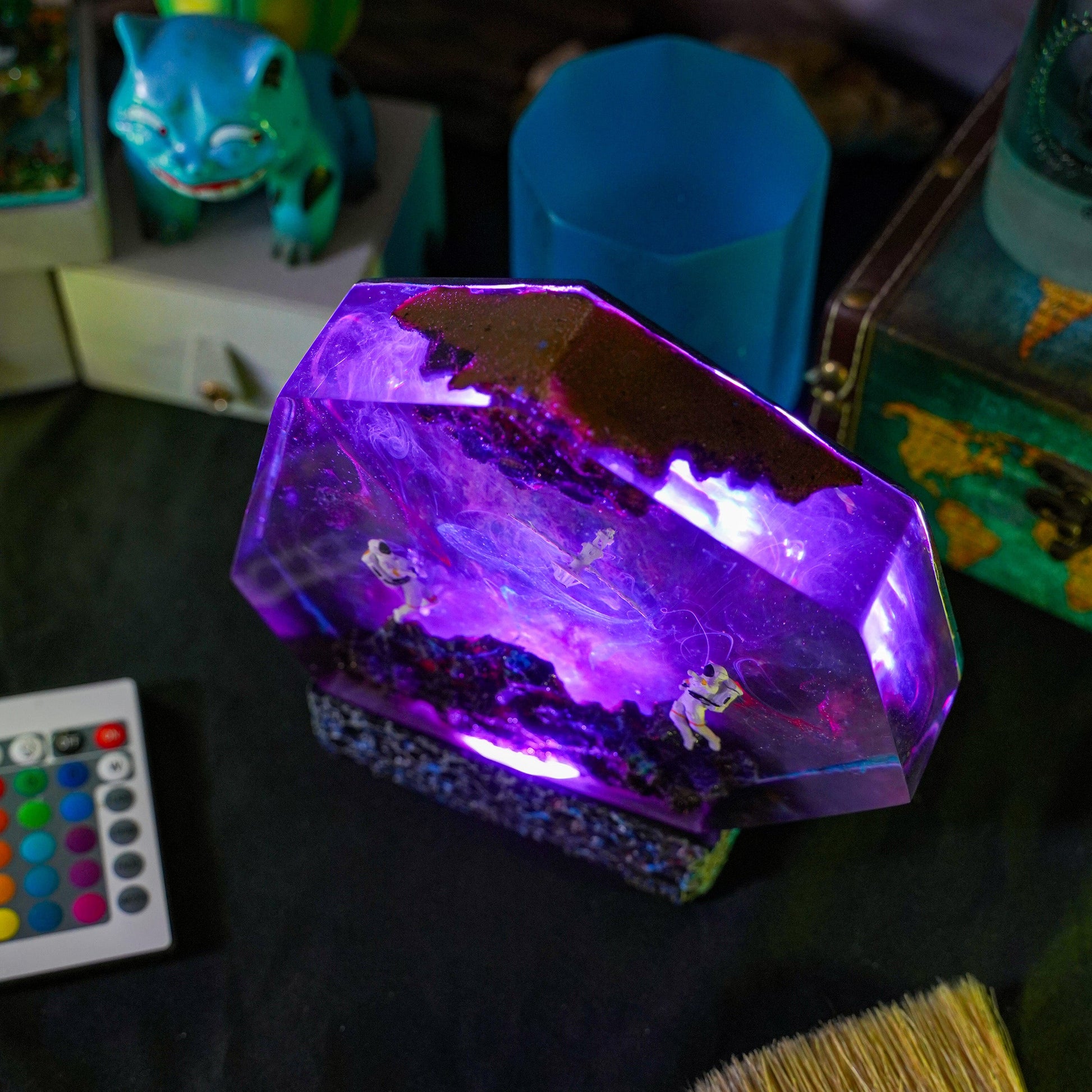 Galaxy Satellite Resin Lamp - handmade resin lamp