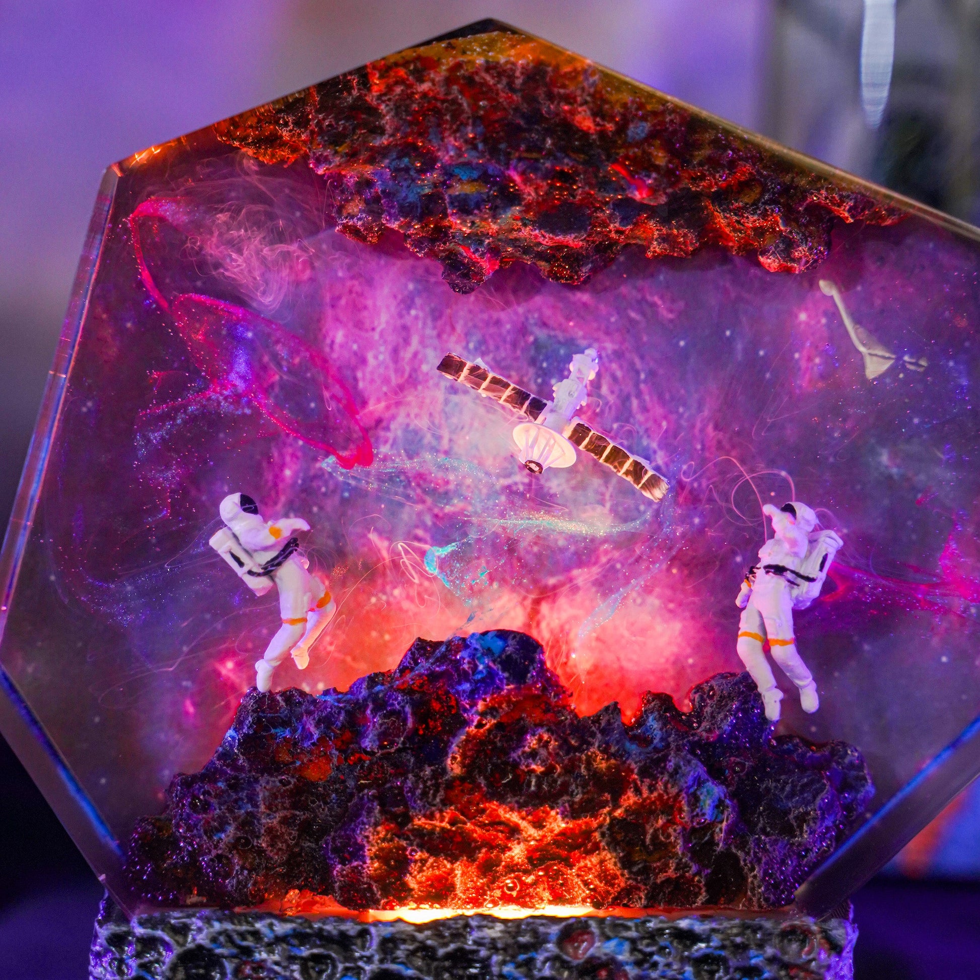 Galaxy Satellite Resin Lamp - handmade resin lamp