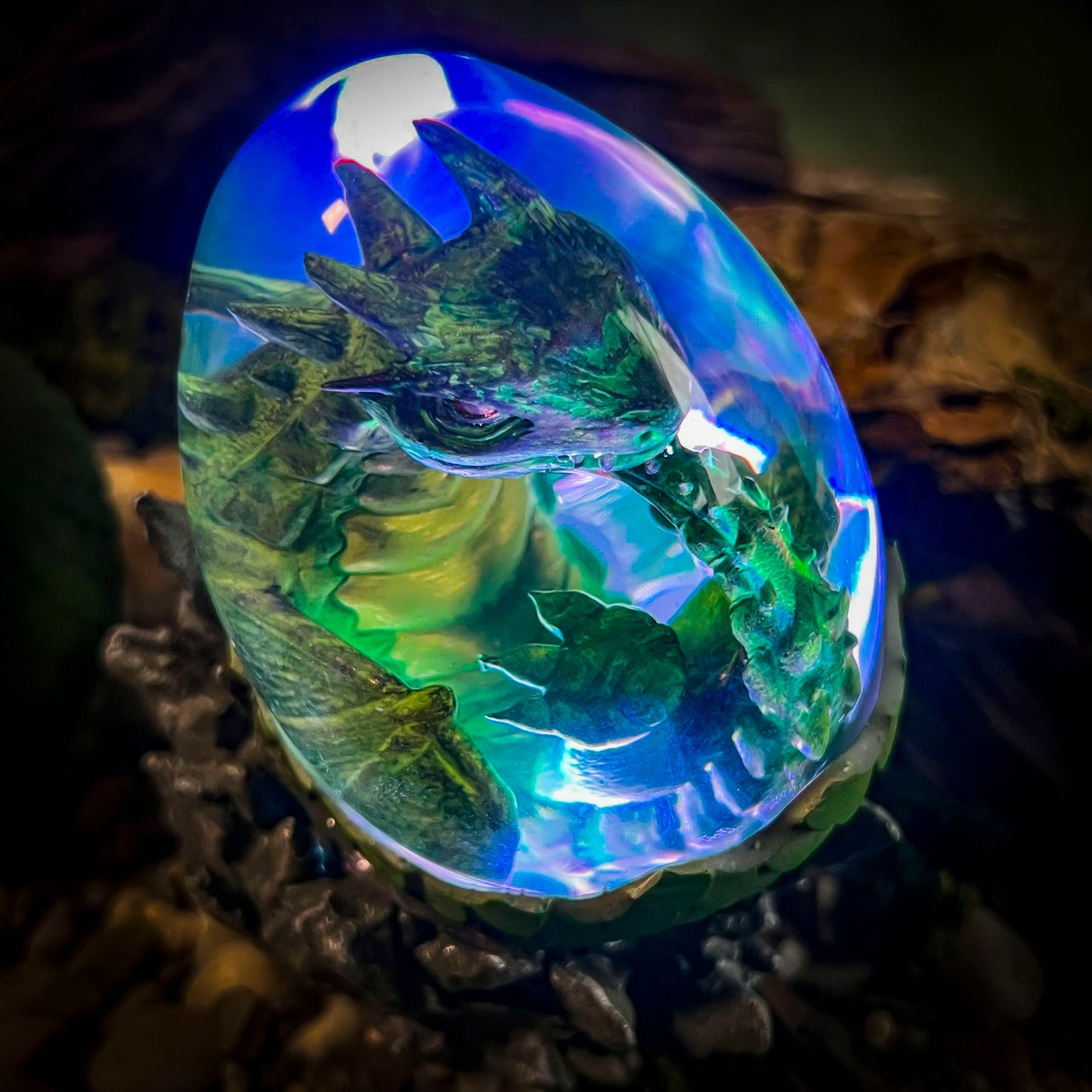 Dragon Forest Egg Lamp V1 - handmade resin lamp