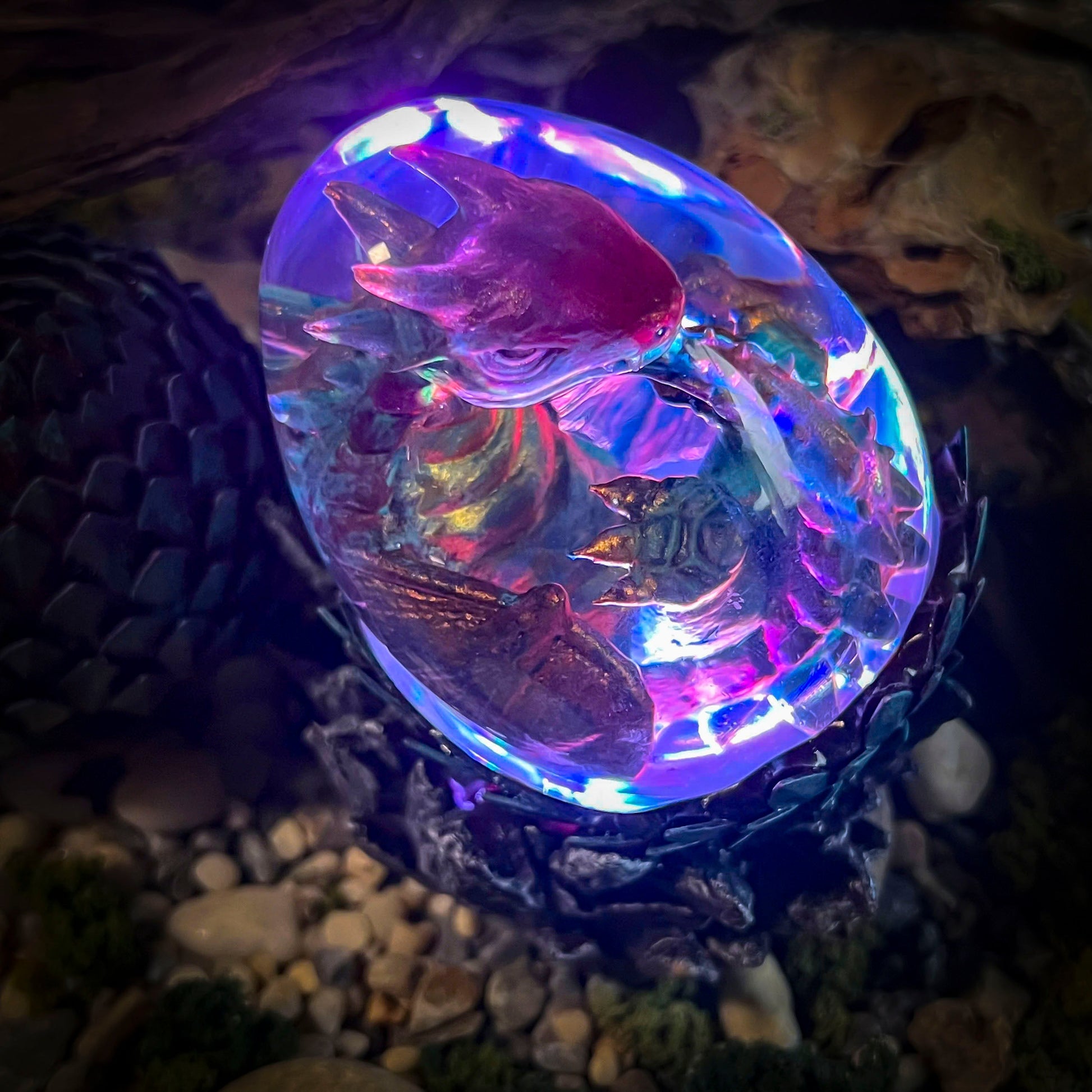 Dragon Forest Egg Lamp V2 - handmade resin lamp