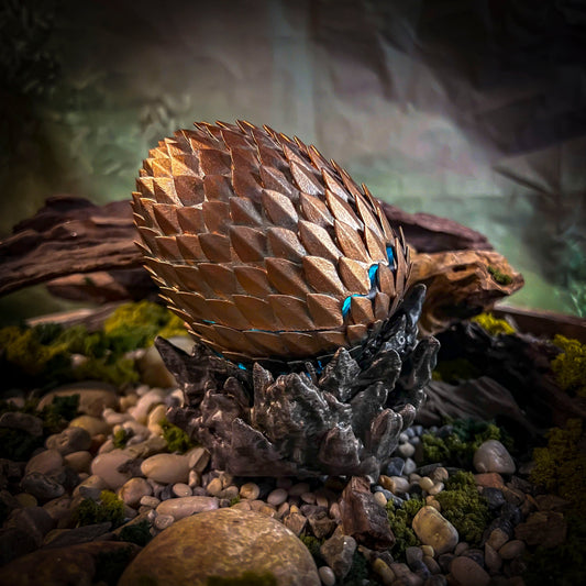 Fire Dragon Egg Lamp V1 - handmade resin lamp