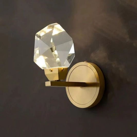 Flash Faceted Crystal Prisms Short Wall Sconce