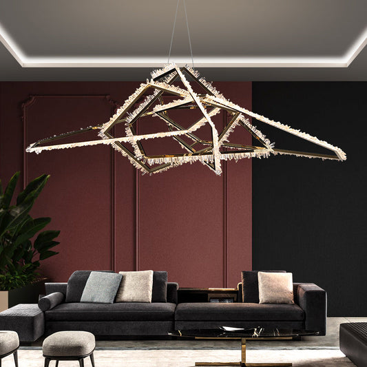 Gina Irregular Modern Living Room Rock Crystal Chandelier